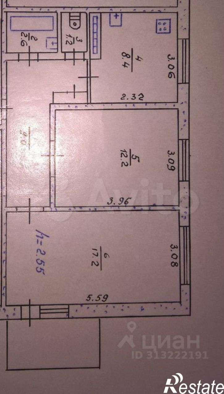 2-комн квартира ул Блюхера, 19,  д. 19