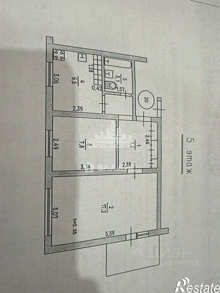2-комн квартира ул Блюхера, 19,  д. 19