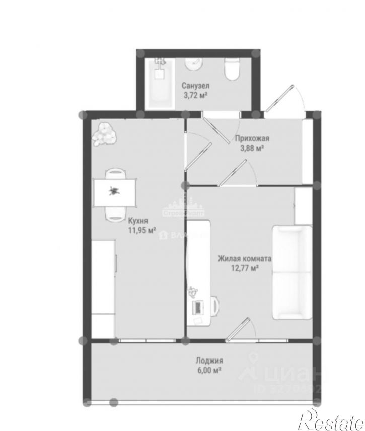 1-комн квартира Флотский пер, 11,  д. 11