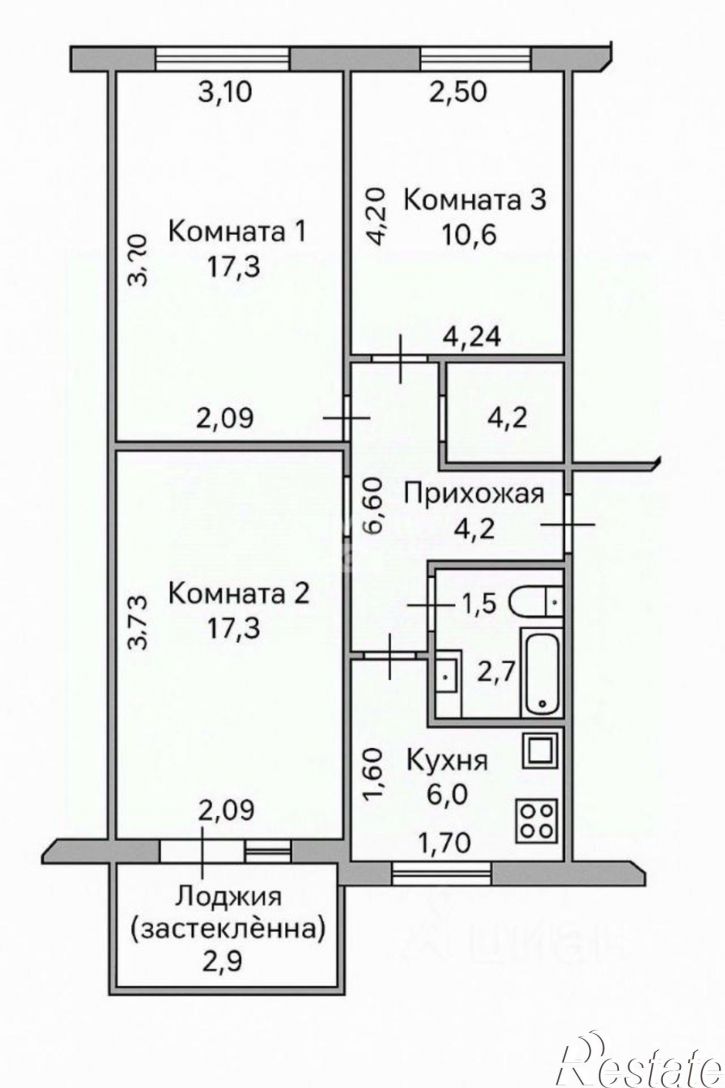 3-комн квартира ул Херсонская, 8,  д. 8