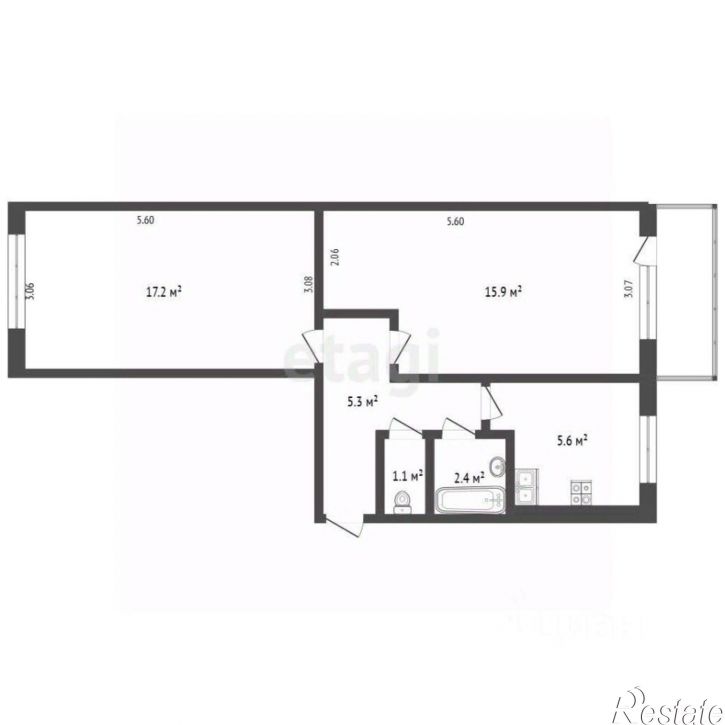 2-комн квартира ул Блюхера, 8,  д. 8